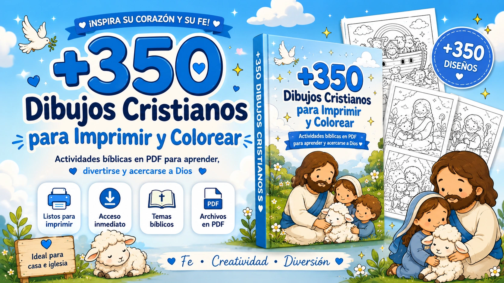 +350 dibujos cristianos listos para imprimir